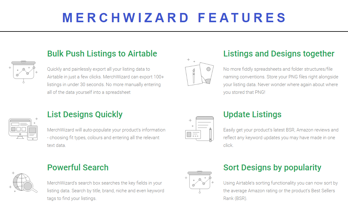 Merch Wizard Features - Merch Wizard