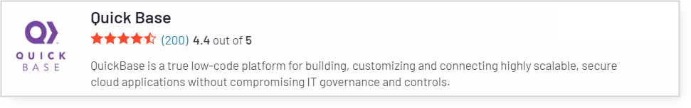 Quick Base User Rating